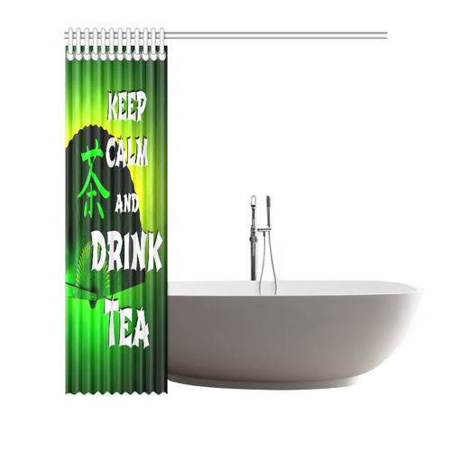 keep calm and drink green tea Shower Curtain 66"x72"