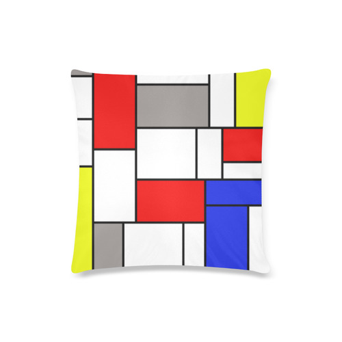 Mondrian style Custom Zippered Pillow Case 16"x16"(Twin Sides)