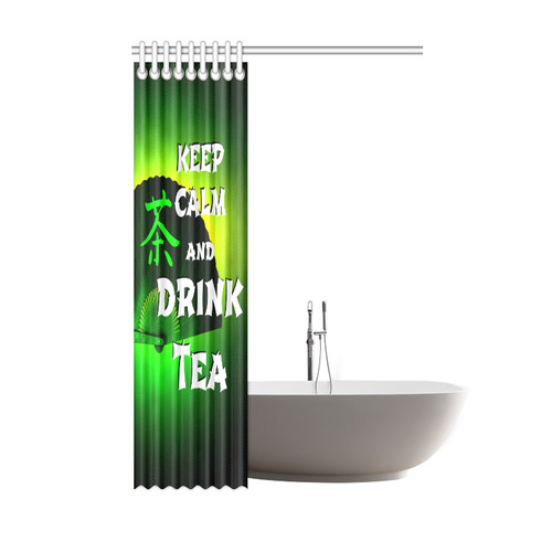 keep calm and drink green tea Shower Curtain 48"x72"