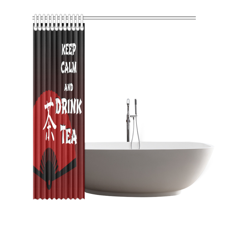 keep calm drink tea - asia edition Shower Curtain 72"x72"