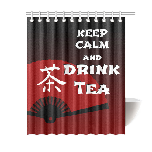 keep calm drink tea - asia edition Shower Curtain 60"x72"