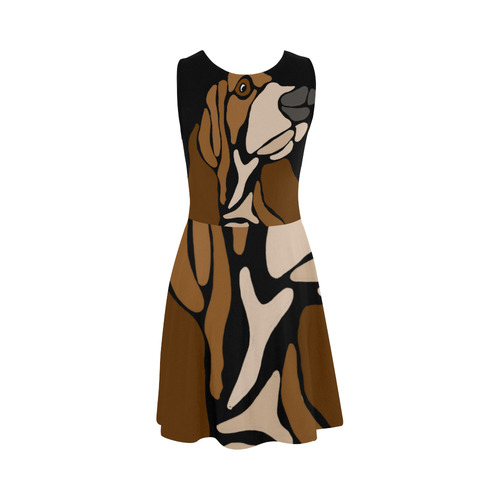 Fun Basset Hound Dog Sundress Atalanta Sundress (Model D04)