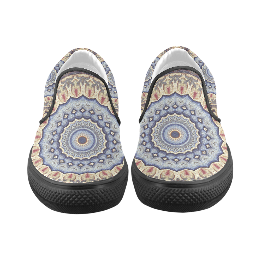 Soft and Warm Mandala Women's Unusual Slip-on Canvas Shoes (Model 019)