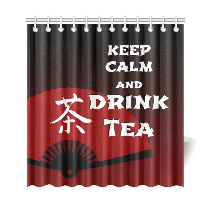 keep calm drink tea - asia edition Shower Curtain 69"x72"