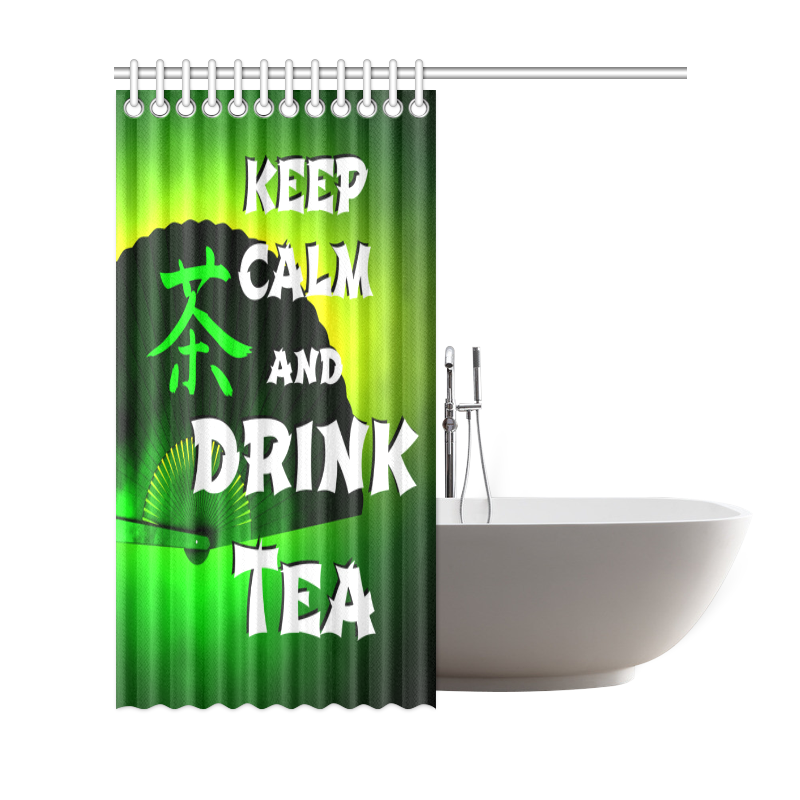 keep calm and drink green tea Shower Curtain 69"x72"