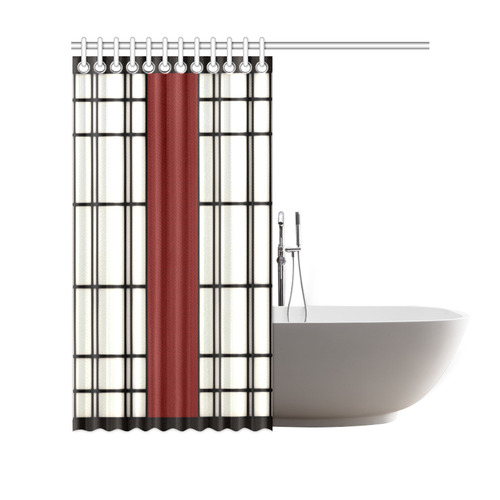 Shoji - red Shower Curtain 69"x70"