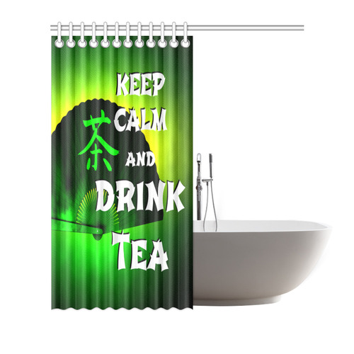 keep calm and drink green tea Shower Curtain 72"x72"