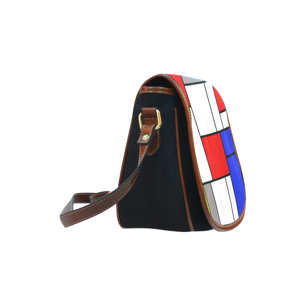 Mondrian style Saddle Bag/Small (Model 1649)(Flap Customization)