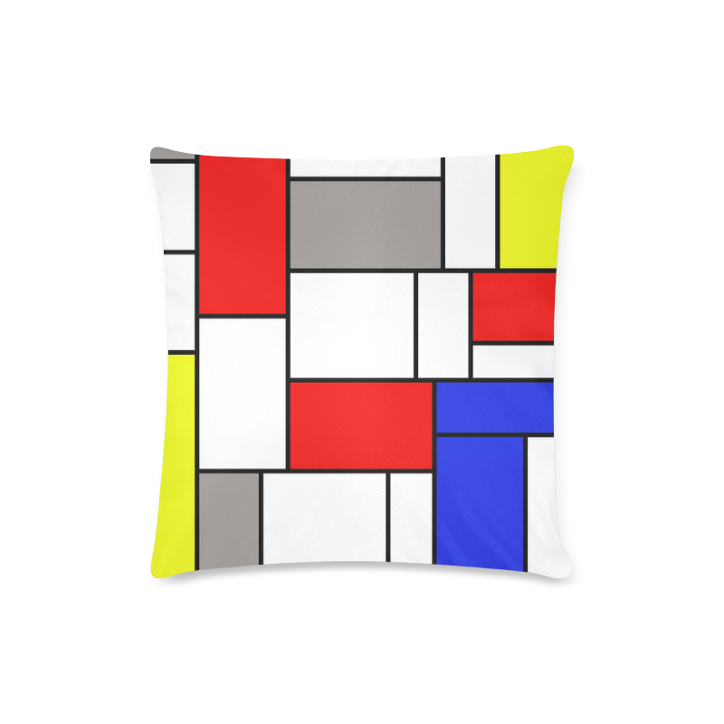 Mondrian style Custom Zippered Pillow Case 16"x16"(Twin Sides)