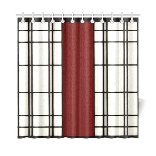 Shoji - red Shower Curtain 72"x72"