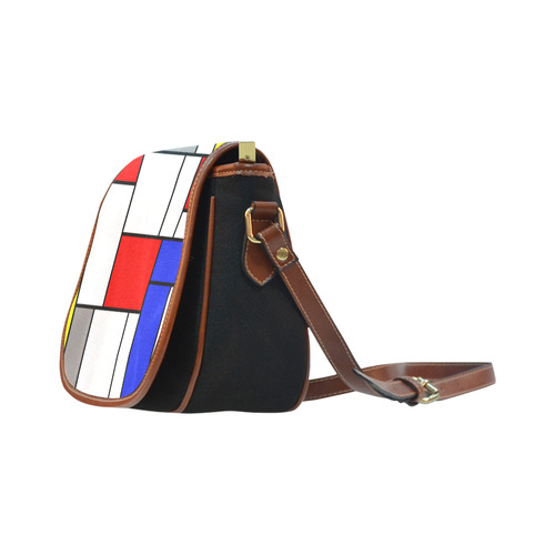 Mondrian style Saddle Bag/Small (Model 1649)(Flap Customization)