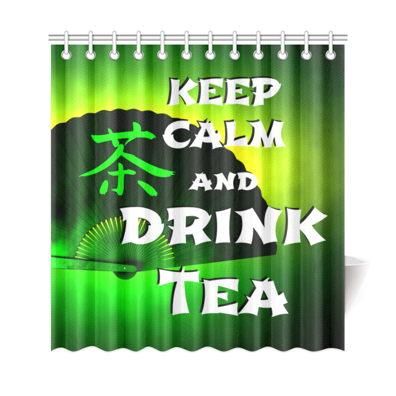 keep calm and drink green tea Shower Curtain 69"x72"