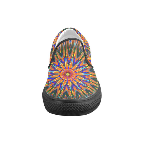 Love Power Mandala Women's Unusual Slip-on Canvas Shoes (Model 019)