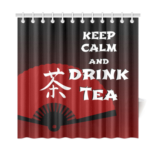 keep calm drink tea - asia edition Shower Curtain 72"x72"