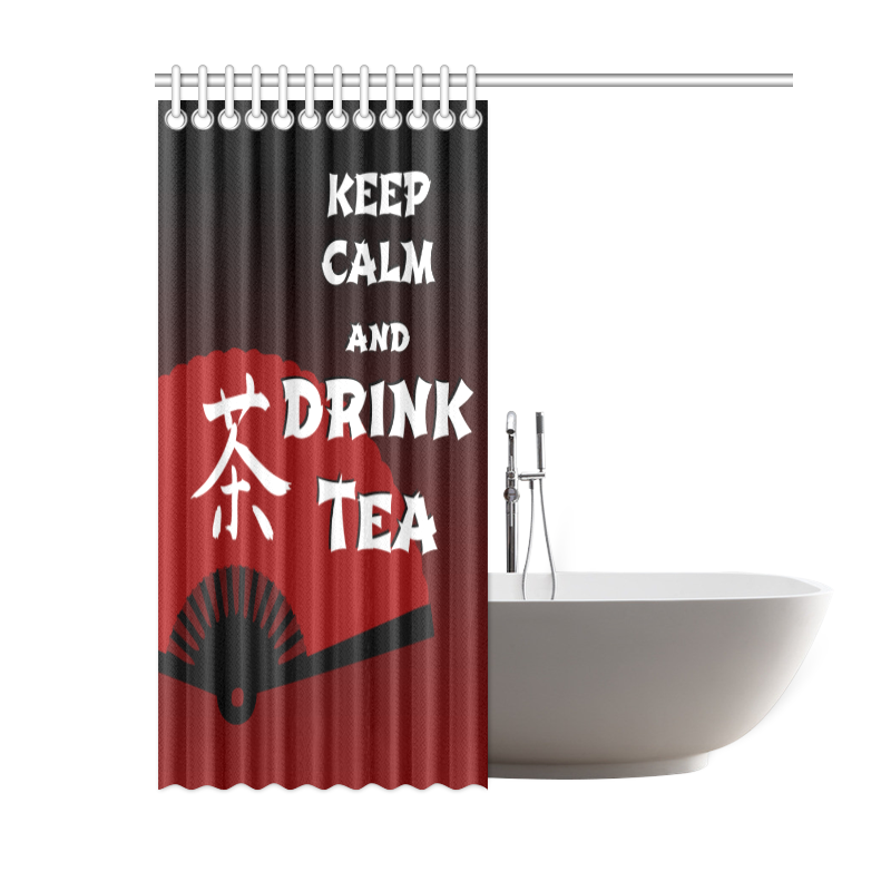 keep calm drink tea - asia edition Shower Curtain 60"x72"