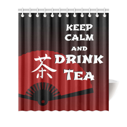 keep calm drink tea - asia edition Shower Curtain 66"x72"