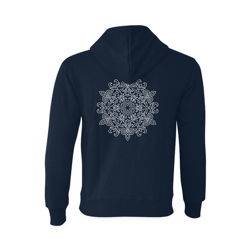 Symbol Ornaments Lily Heart Mandala White Oceanus Hoodie Sweatshirt (Model H03)