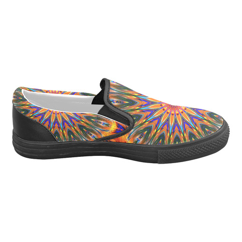 Love Power Mandala Women's Unusual Slip-on Canvas Shoes (Model 019)