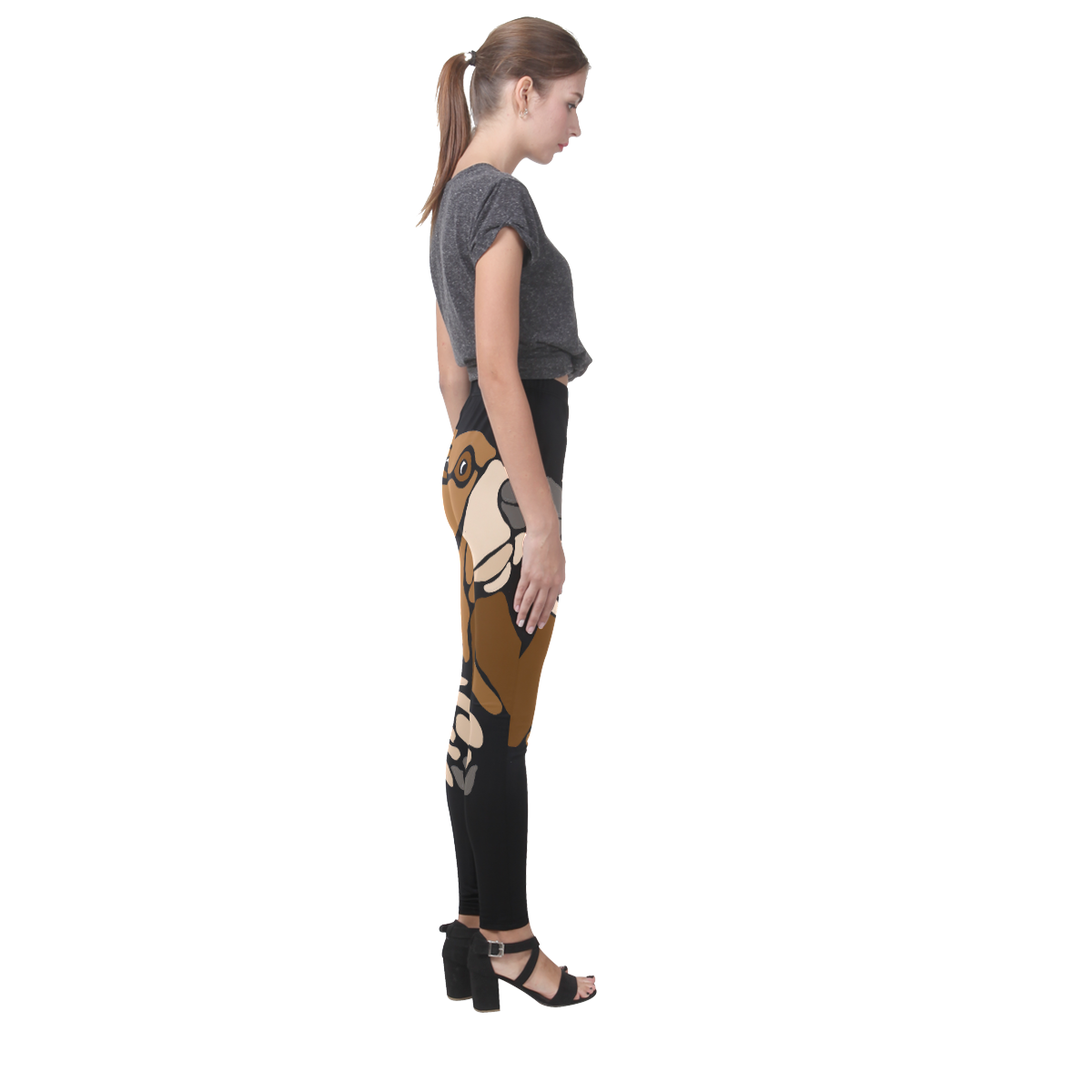 Funny Basset Hound Art Cassandra Women's Leggings (Model L01)