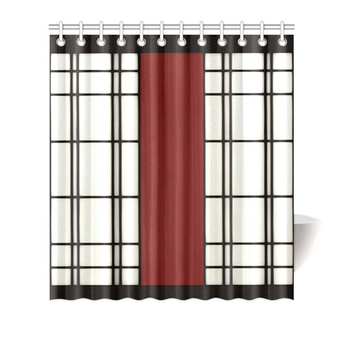 Shoji - red Shower Curtain 66"x72"