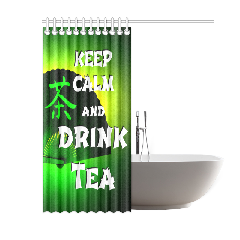 keep calm and drink green tea Shower Curtain 60"x72"