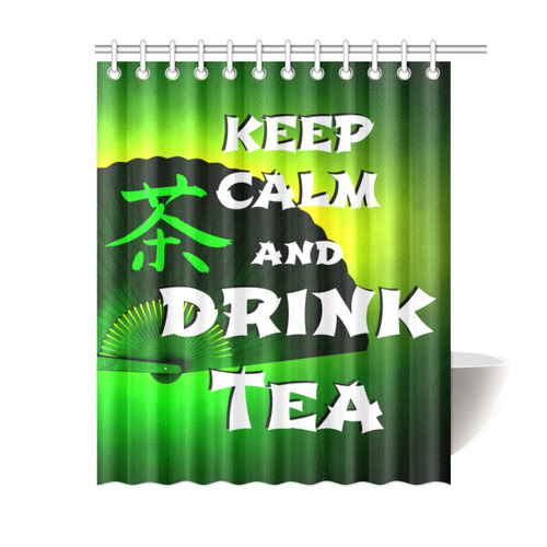 keep calm and drink green tea Shower Curtain 60"x72"