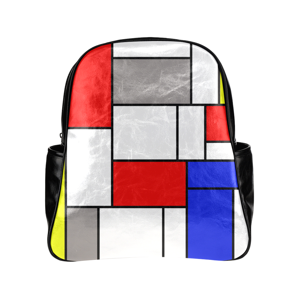 Mondrian style Multi-Pockets Backpack (Model 1636)
