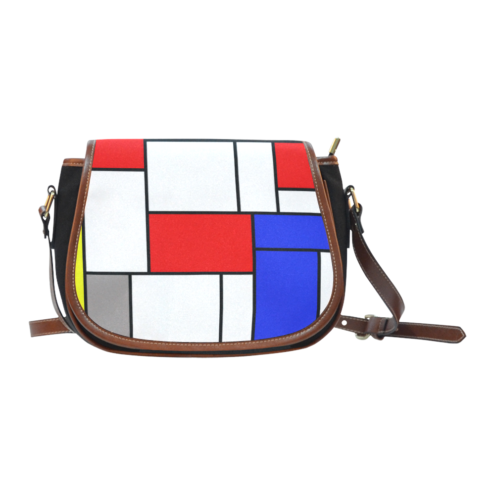 Mondrian style Saddle Bag/Small (Model 1649)(Flap Customization)