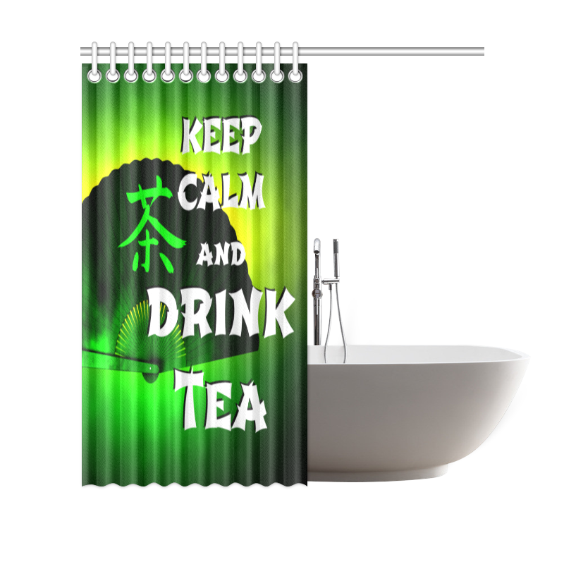 keep calm and drink green tea Shower Curtain 69"x70"