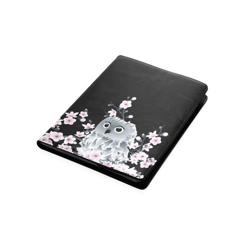 Cute Owl and Cherry Blossoms Pink Black Custom NoteBook B5