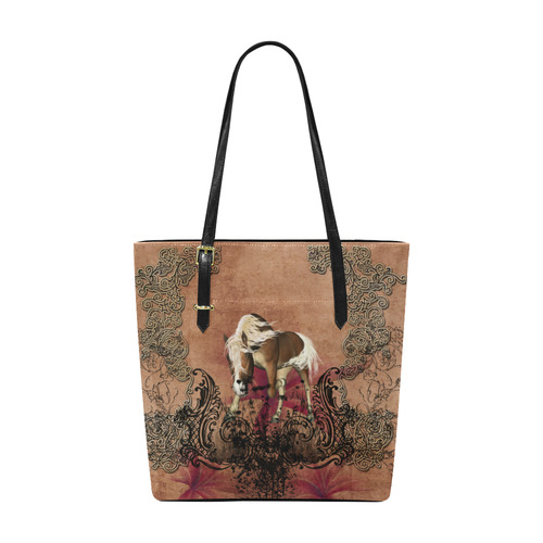 Amazing horse with flowers Euramerican Tote Bag/Small (Model 1655)