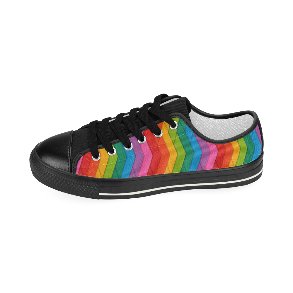 Woven Rainbow Women's Classic Canvas Shoes (Model 018)