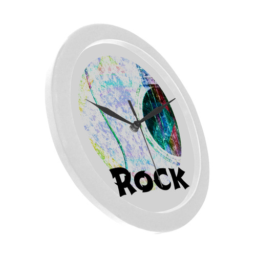 Acoustic Whitewash Rock Circular Plastic Wall clock