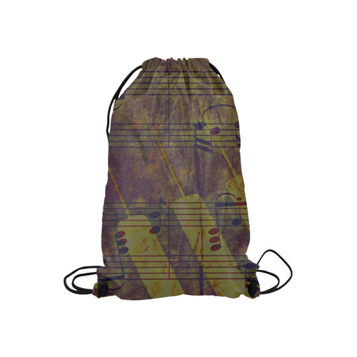 Music, vintage look A by JamColors Small Drawstring Bag Model 1604 (Twin Sides) 11"(W) * 17.7"(H)