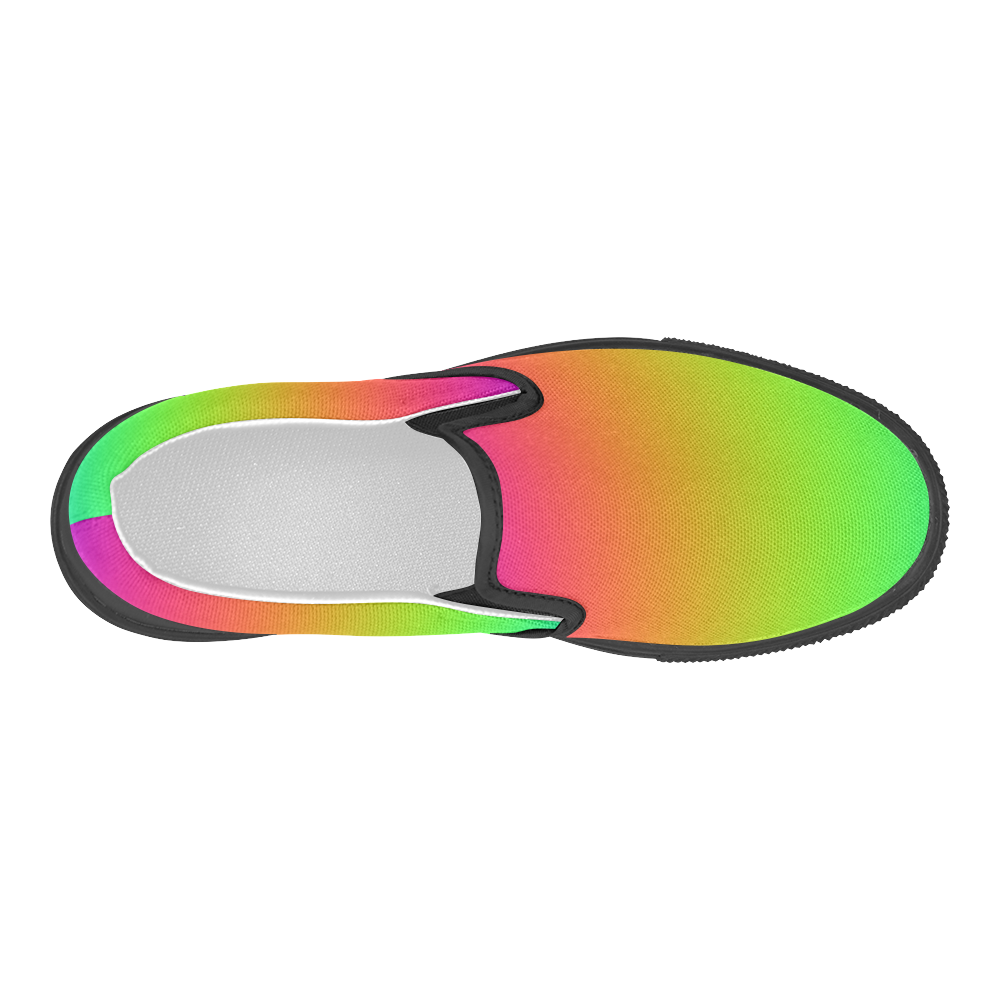 Love the Rainbow Women's Slip-on Canvas Shoes (Model 019)