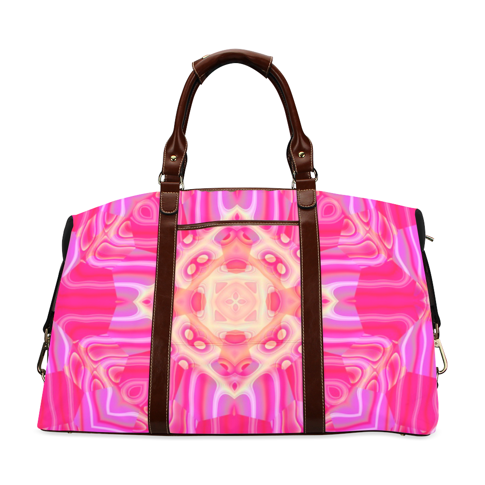 Pink And Rose Abstract Pattern Classic Travel Bag (Model 1643) Remake