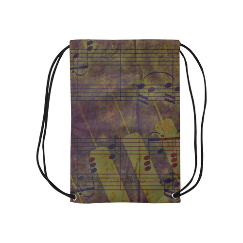 Music, vintage look A by JamColors Small Drawstring Bag Model 1604 (Twin Sides) 11"(W) * 17.7"(H)