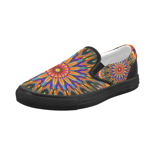 Love Power Mandala Women's Slip-on Canvas Shoes (Model 019)