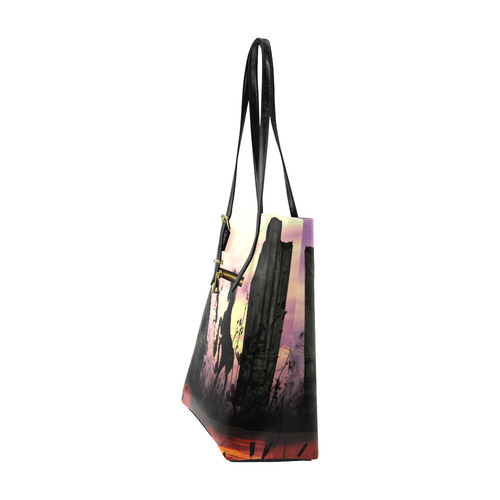 Wonderful fairy with foal in the sunset Euramerican Tote Bag/Small (Model 1655)