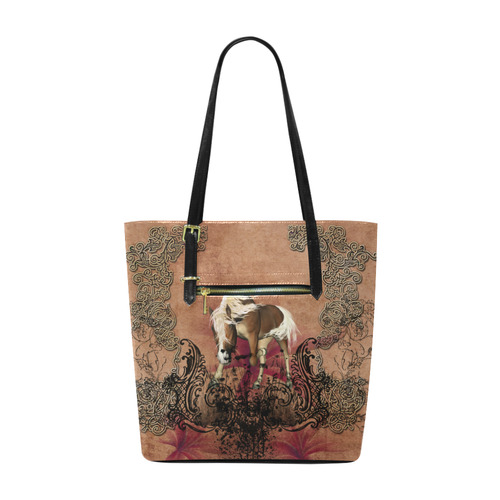Amazing horse with flowers Euramerican Tote Bag/Small (Model 1655)