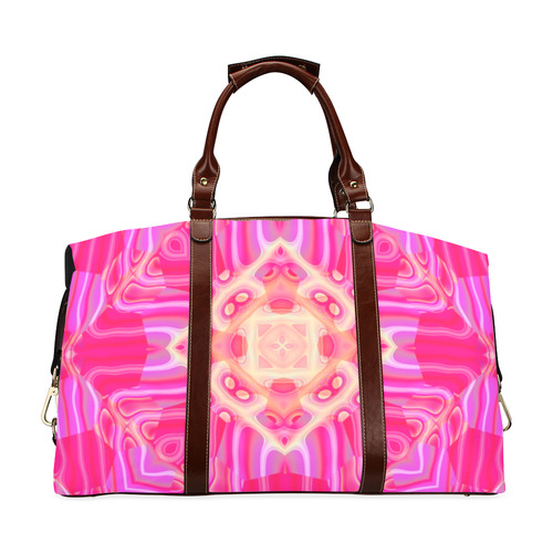 Pink And Rose Abstract Pattern Classic Travel Bag (Model 1643) Remake