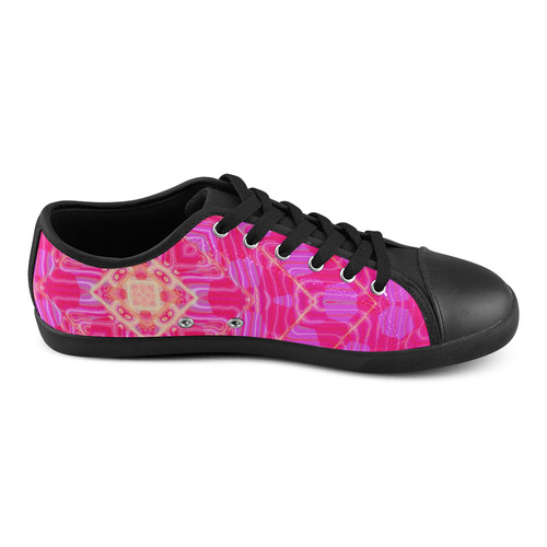 Pink And Rose Abstract Pattern Canvas Shoes for Women/Large Size (Model 016)