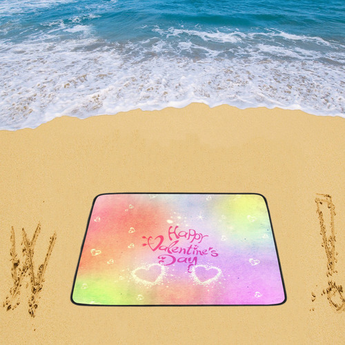 happy valentines day by FeelGood Beach Mat 78"x 60"