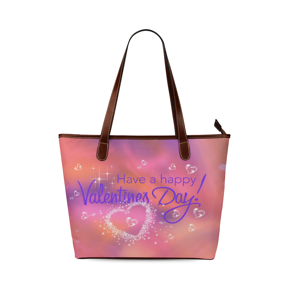 happy valentines day pink by FeelGood Shoulder Tote Bag (Model 1646)