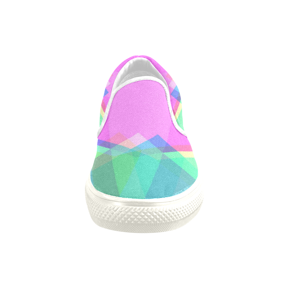 Awesome Geo Fun 0117 A by FeelGood Women's Unusual Slip-on Canvas Shoes (Model 019)