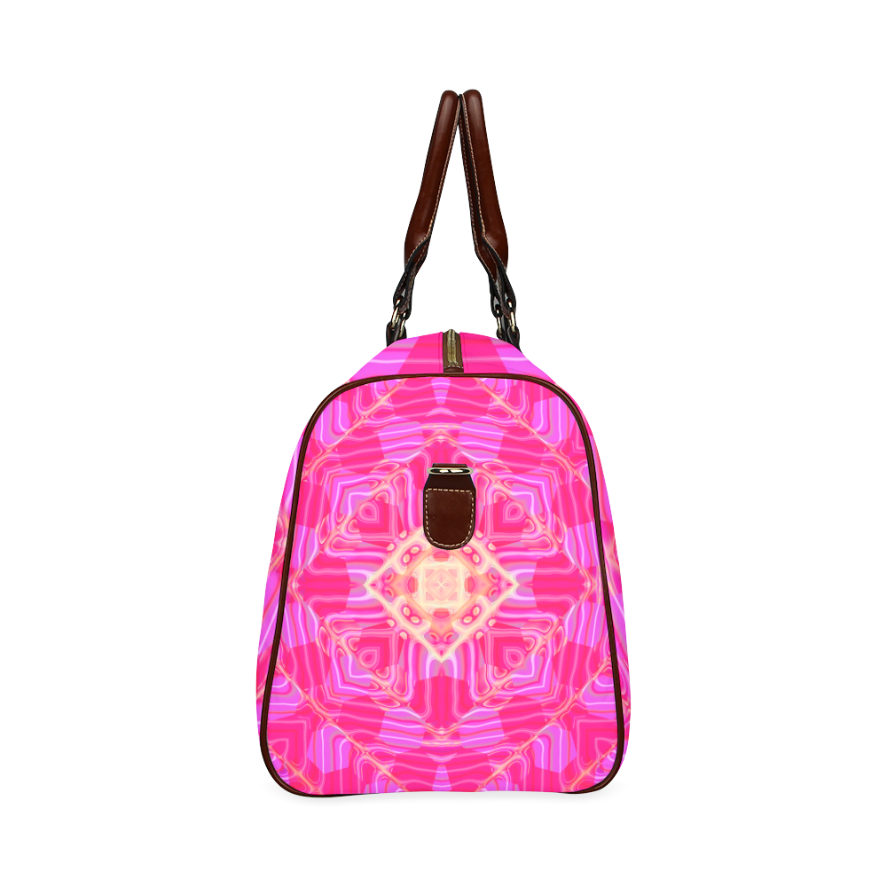 Pink And Rose Abstract Pattern Waterproof Travel Bag/Small (Model 1639)