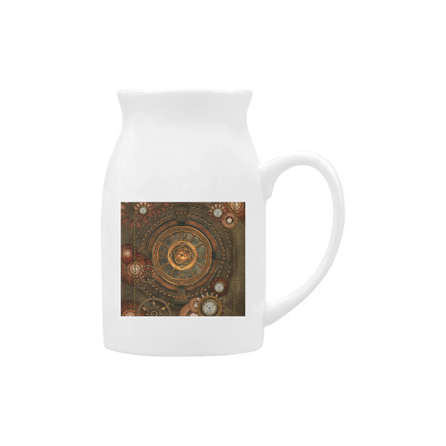 Steampunk, wonderful vintage clocks and gears Milk Cup (Large) 450ml