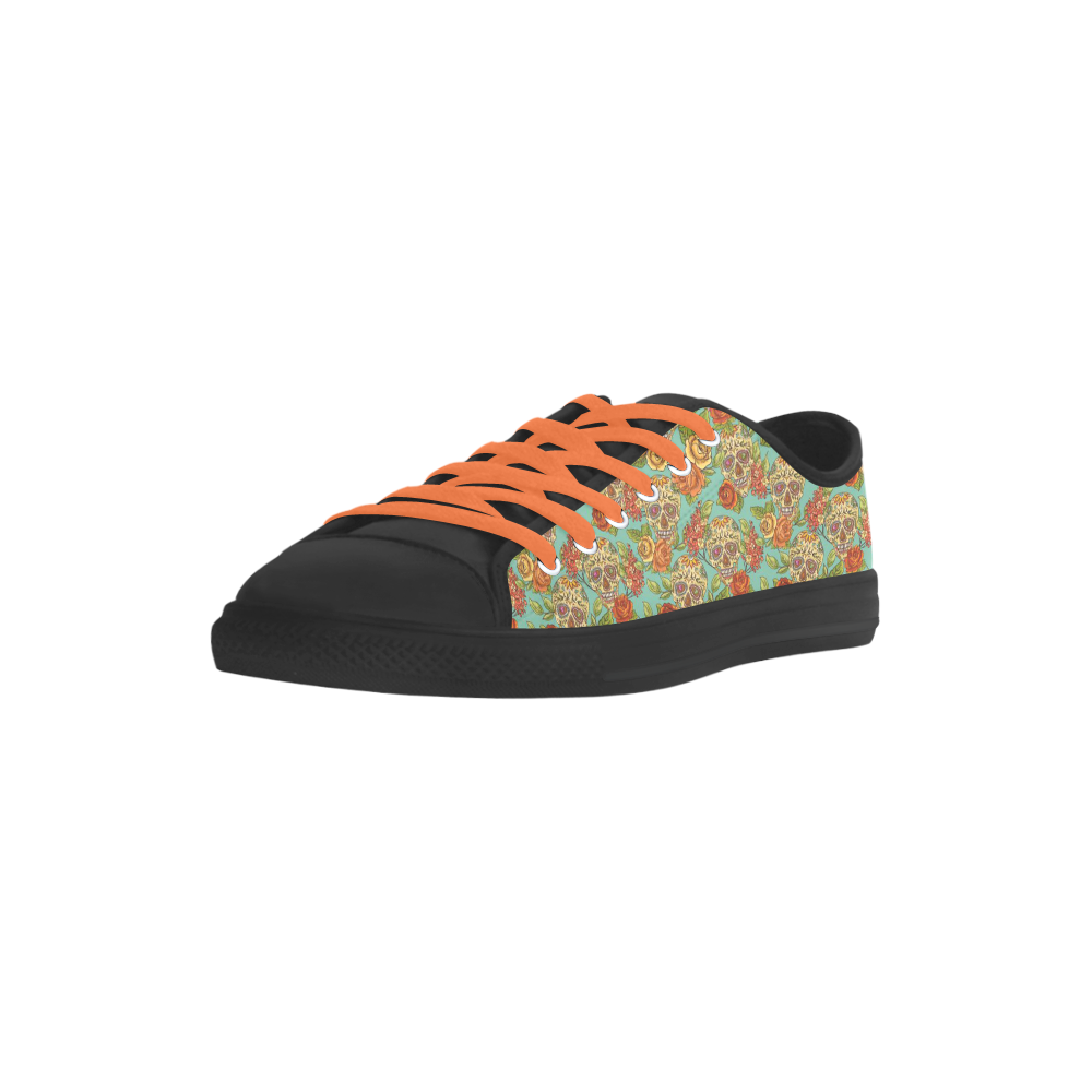 sugar skull pattern Aquila Microfiber Leather Women's Shoes (Model 031)