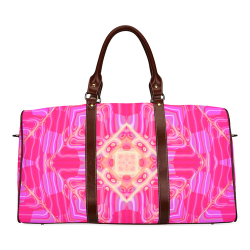 Pink And Rose Abstract Pattern Waterproof Travel Bag/Large (Model 1639)