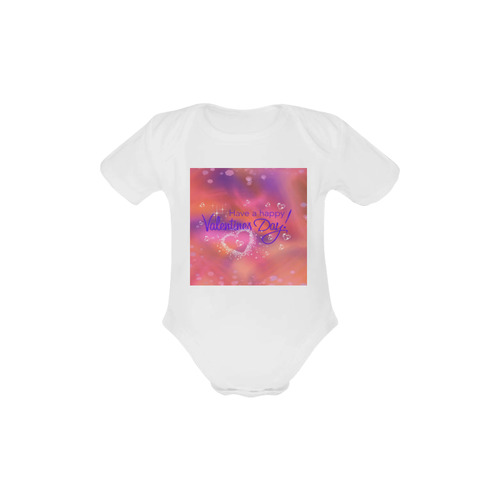 happy valentines day pink by FeelGood Baby Powder Organic Short Sleeve One Piece (Model T28)